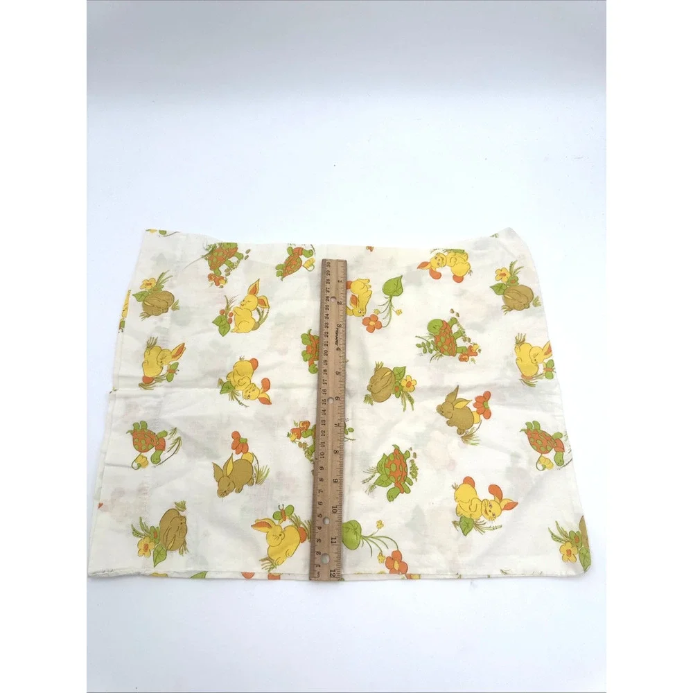 2 Vintage Baby Pillow Cases. Clowns Bunny Turtles